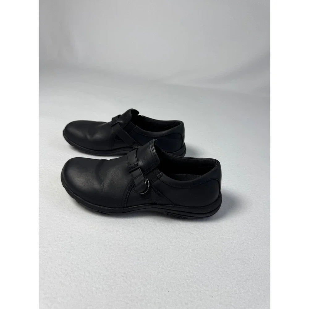 Comfort Merrell Womens 8.5 Loafers Black Leather Monk Strap Shoes J31330 Slip On